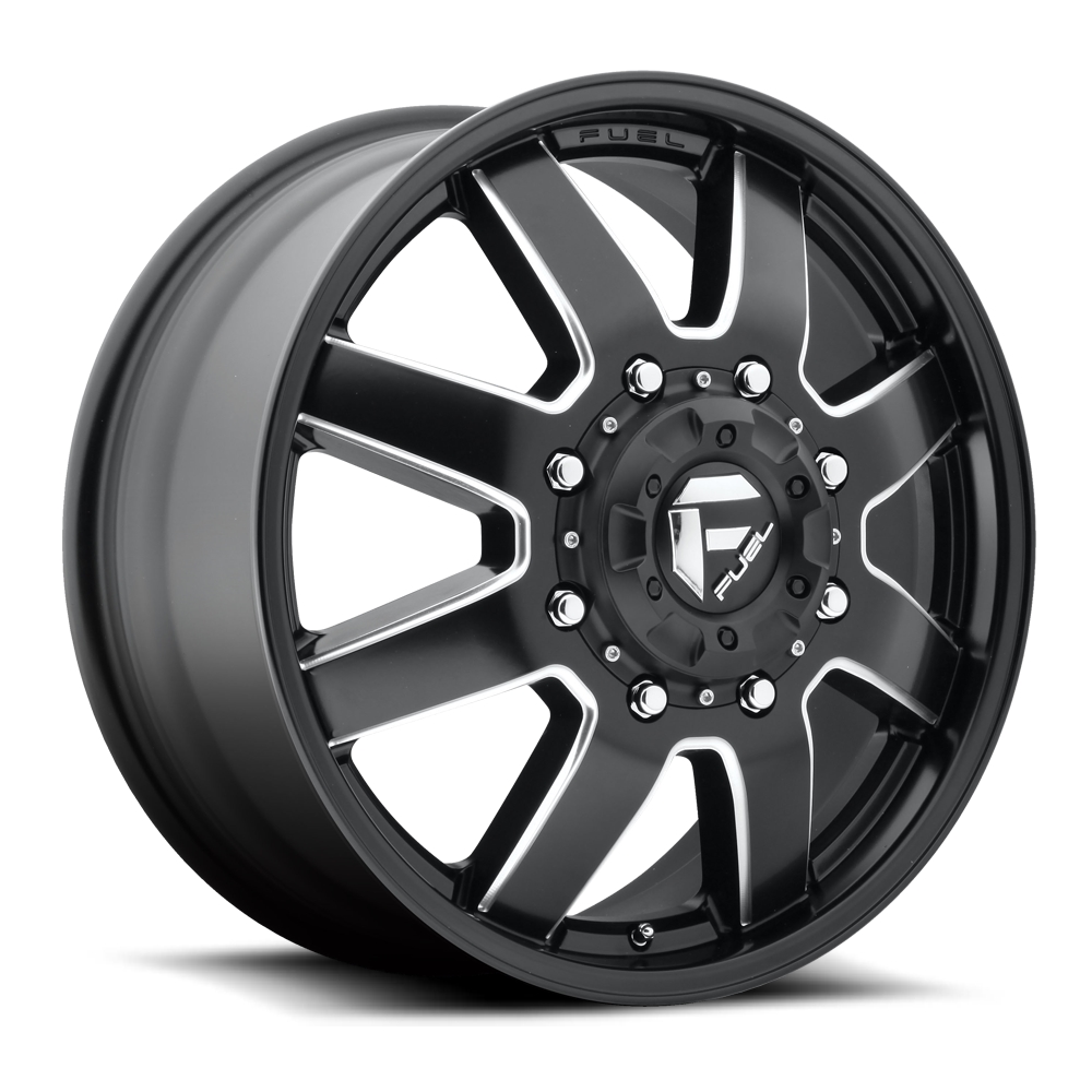 FUEL MAVERICK DUALLY FRONT D538 8 LUG Black & Milled